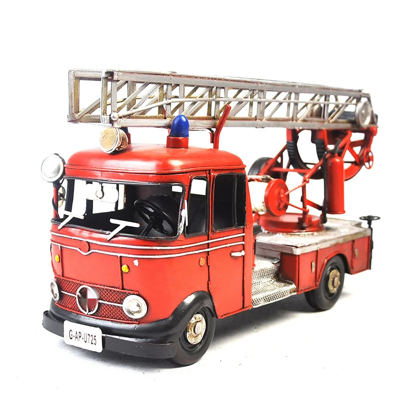 

Antique iron fire truck model, wrought iron firetruck model, home decoration ornaments