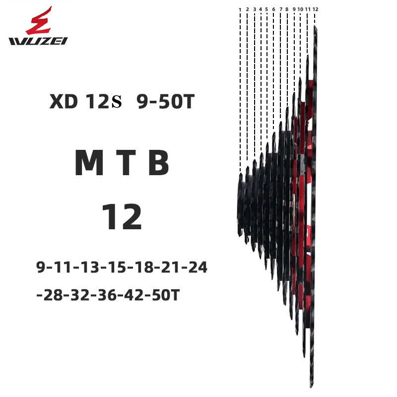 Велосипедная кассета wuзел 12 s MTB freewheel 9-50T Скоростей совместимая со спиралью XD freexd