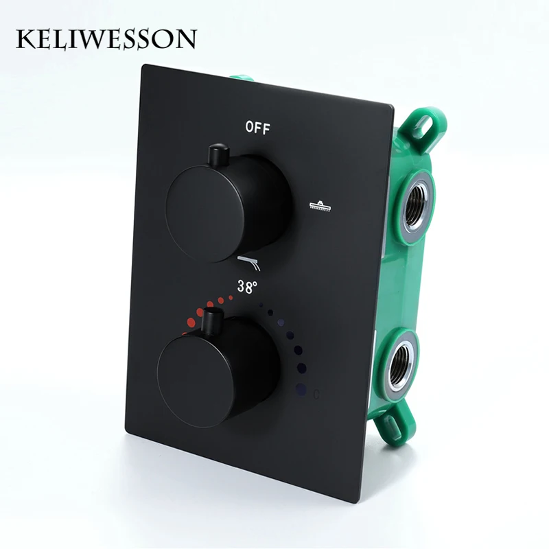 

Термостатический душевой кран, черный смеситель для душа, настенный смеситель для душа, латунный душевой кран, ванная комната