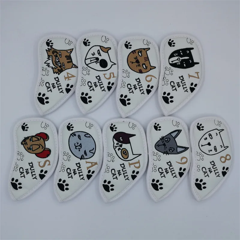 Тускло на кошка клюшки для гольфа Headcovers из искусственной кожи клюшек набор