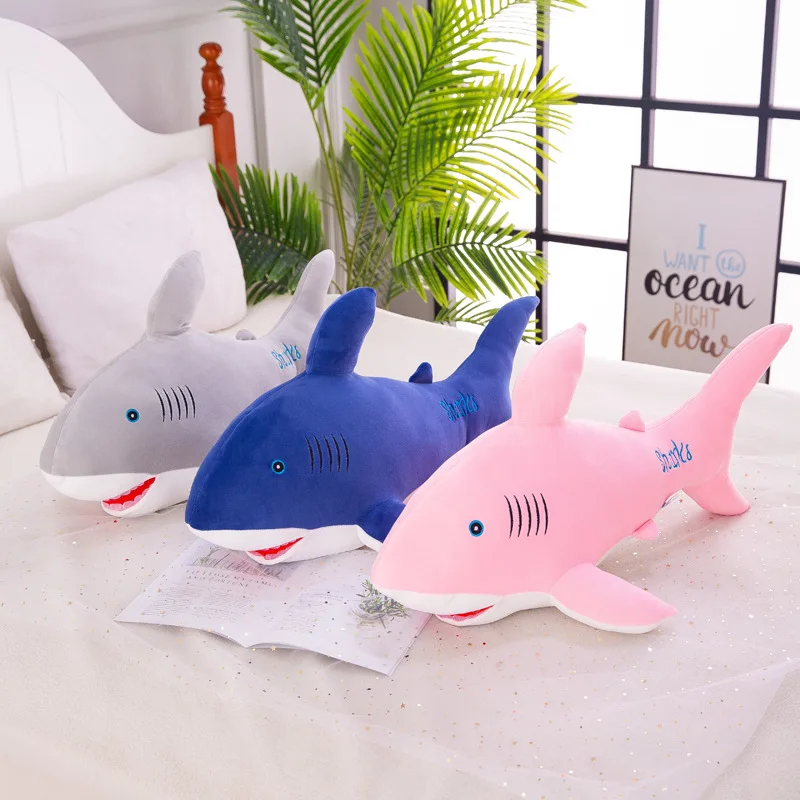 

Cute Soft Giant Large Shark Plush Stuffed Ocean Fish Kawaii Doll Toy Speelgoed Animals Reading Pillow for Children Kids Gift