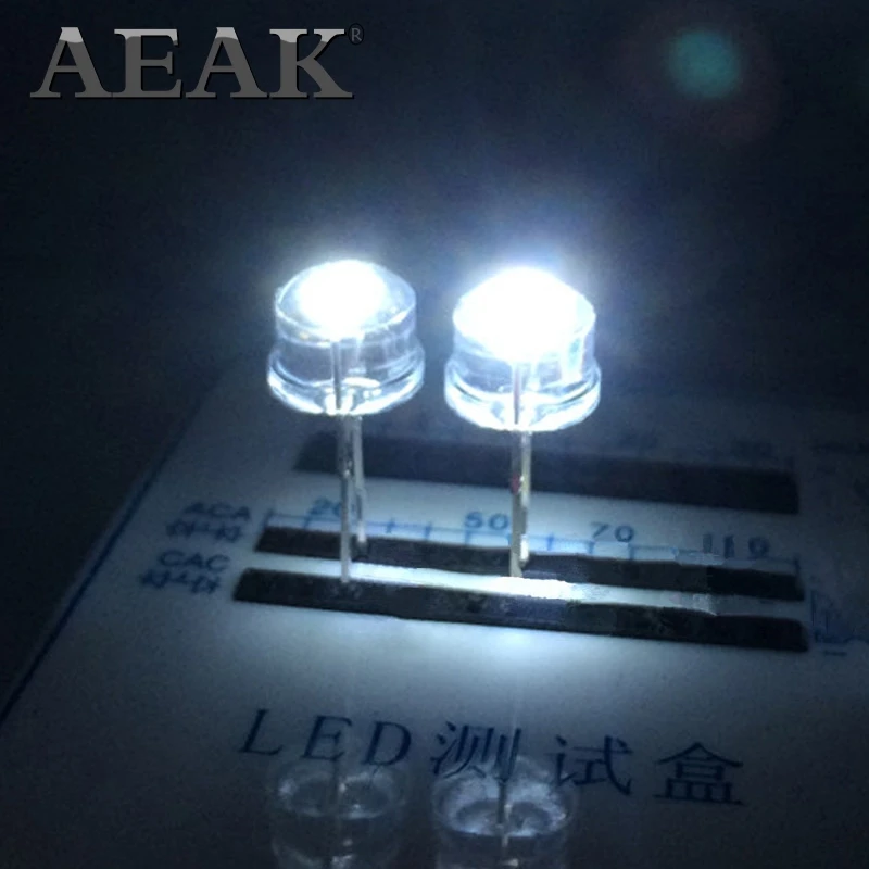 AEAK 50 шт. F8 8 мм белый светодиодный супер яркий светильник в соломенной шляпе светодиод высокий светильник ed белый 0,5 Вт астигматизм