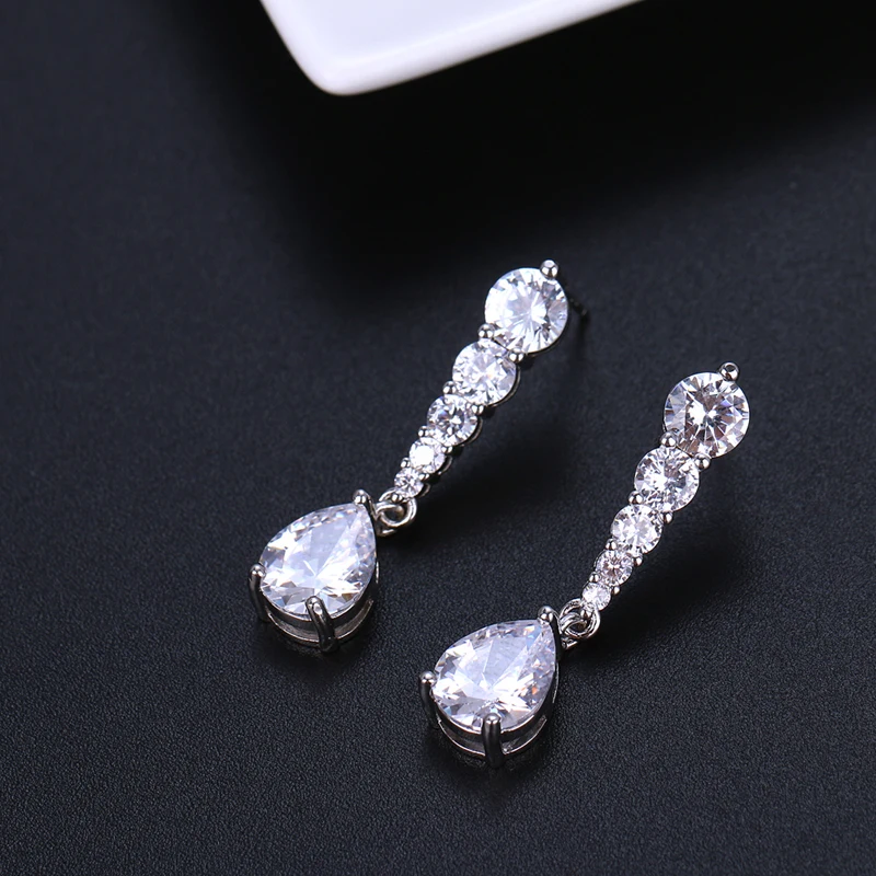 Серьги подвески женские с круглыми фианитами и кристаллами|Серьги-подвески| |