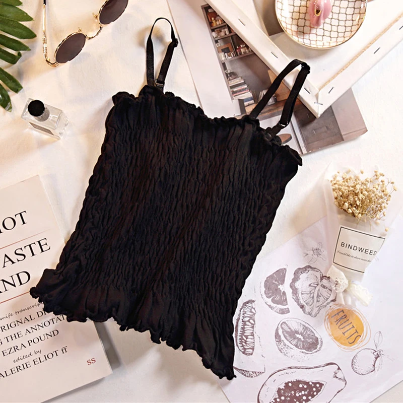 

2019 women knitted camis button basic tops square collar camisole new Knit crop Tops summer