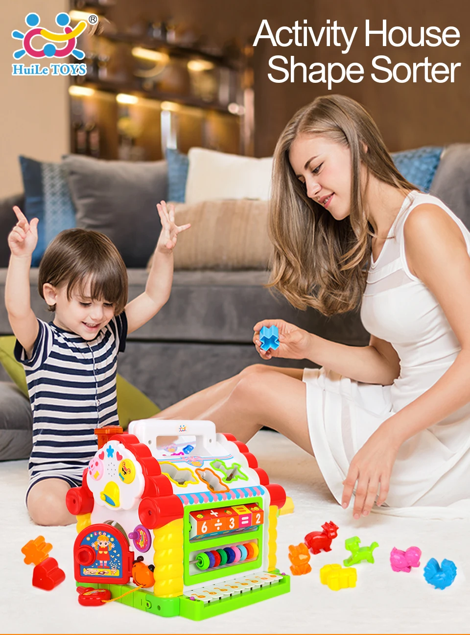HOLA TOYS 739 Многофункциональные Музыкальные игрушки Детские забавные игрушки музыкальная электронная геометрические блоки Сортировка Обучающие Развивающие игрушки
