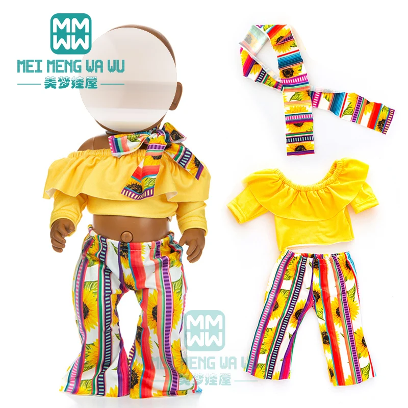 Одежда для куклы размер 43 см модная футболка с леопардовым принтом новорожденных