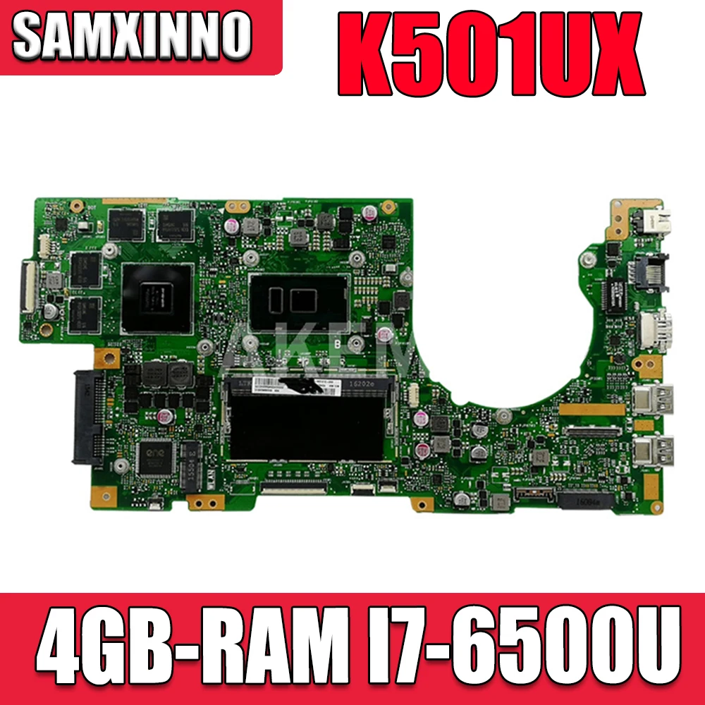 

Материнская плата SAMXINNO K501UX для ноутбука Asus K501UB K501UQ K501UXM A501U, оригинальная материнская плата 4GB-RAM, I7-6500U GTX960M GTX950M