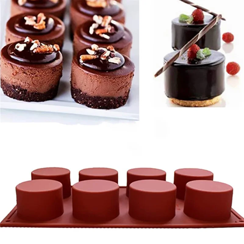 

8 Holes Silicone Cake Mold Baking Pastry Chocolate Pudding Mould DIY Muffin Mousse Ice-Creams Biscuit Cake Decorating Mold Tools