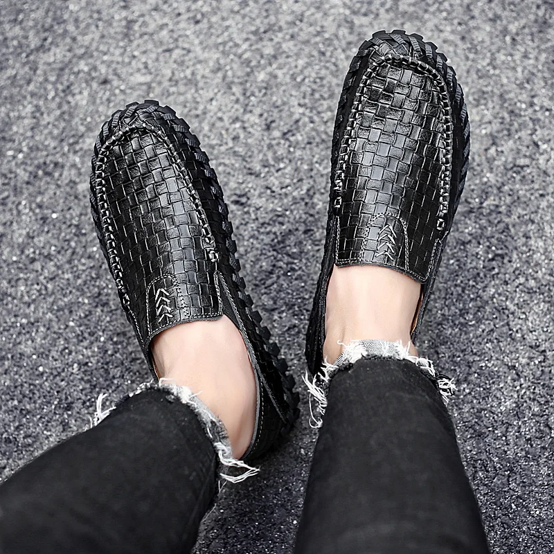 Кроссовки мужские кожаные дышащие удобные сникерсы на платформе плоская подошва