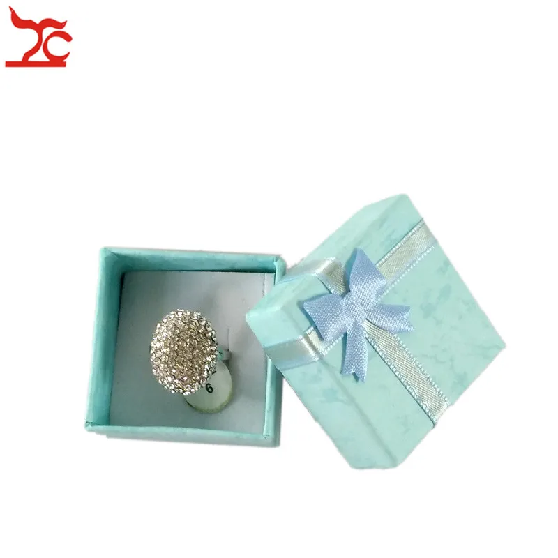 BLUE5X5CM 3 размера 19 цветов бумажная лента ожерелье серьги кольцо посылка Коробка Цветочный 4*3 см 5*5 см 5*8 см органайзер для хранения ювелирных изделий Подарочная коробка - Цвет: BLUE5X5CM