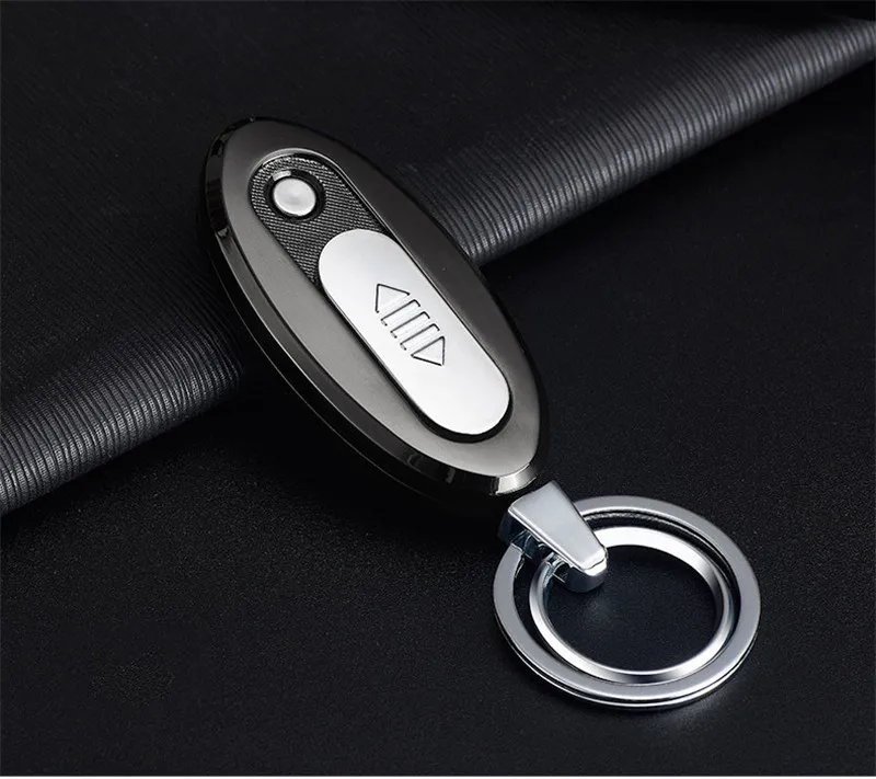 Black Креативная Электронная зажигалка брелок USB Зажигалка многоразовая USB зарядка прикуриватель гаджеты для мужчин не забудьте взять с собой - Цвет: Black