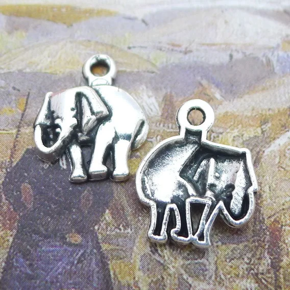 

20pcs/Lot 16x13mm Elephant Alloy Charms Antique Silver Color Pendants for DIY Jewelry Making Charm
