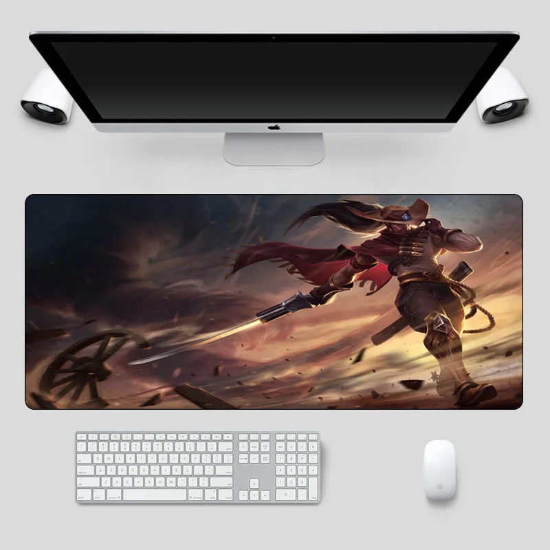 Модный игровой коврик для мыши Yasuo 70x30 см большой резиновый с фиксируемыми краями