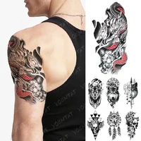 waterproof temporary tattoo sticker japanese dragon prajna flash tattoos wolf totem skull body art arm fake tatoo women men