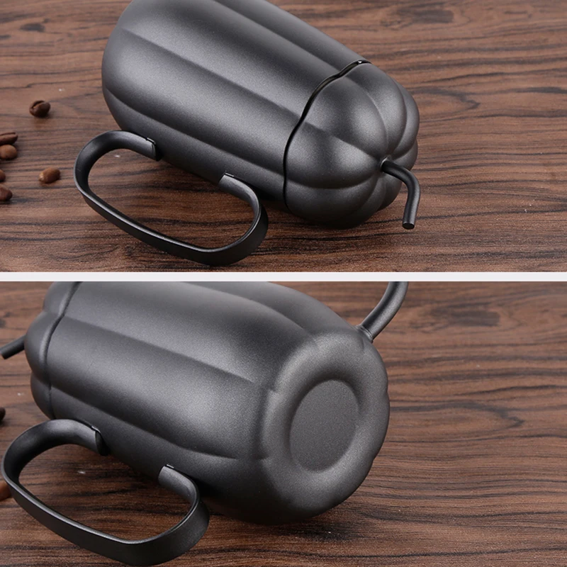 

Stainless Steel Coffee Pot Gooseneck Drip Kettle Coffee Pot Tea Pot Stainless Steel Drip Kettle Creative Pumpkin Shape 450ml