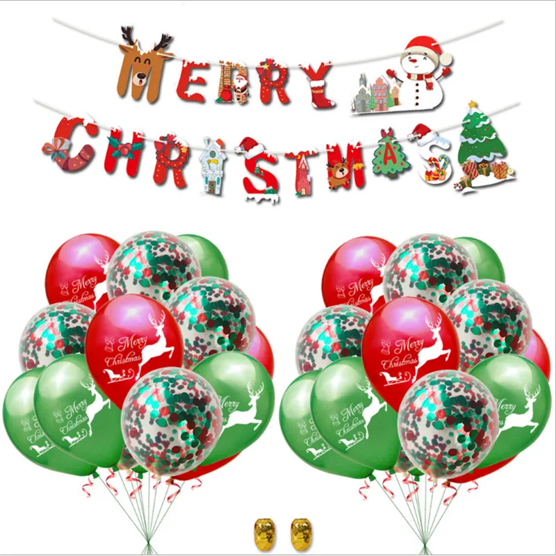 12 дюймовый Новый Санта Клаус висит фоны с флагами шарами упакованы Комбинации