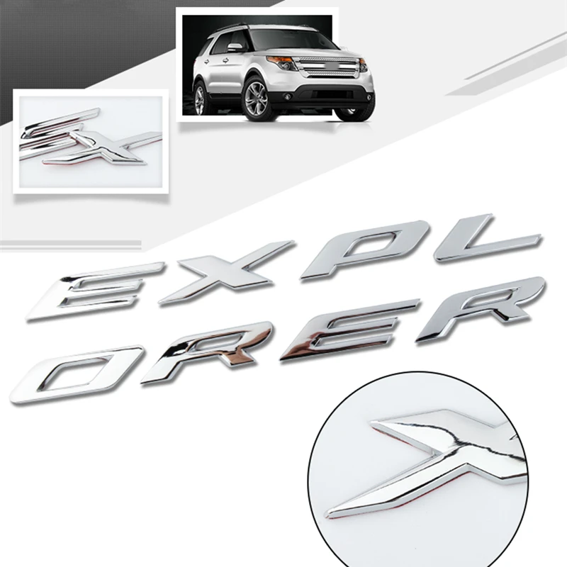 

FOR FORD EXPLORER 2010- 2018 ACCESSORIES CAR STYLING CAR ACCESSORIES CAR CHROME BONNET EMBLEM 3D LOGO ALPHABET STICKER