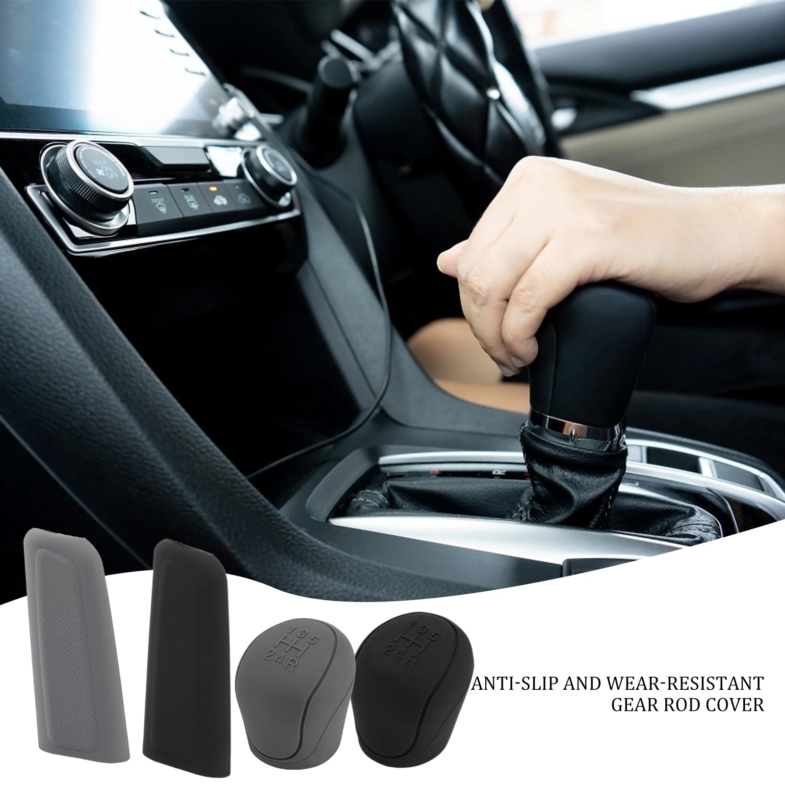 

2PCS/set Car Auto Manual Silicone Shift Gear Head Knob Cover Hand Brake Covers Sleeve Case Skin Protector Car Accessories