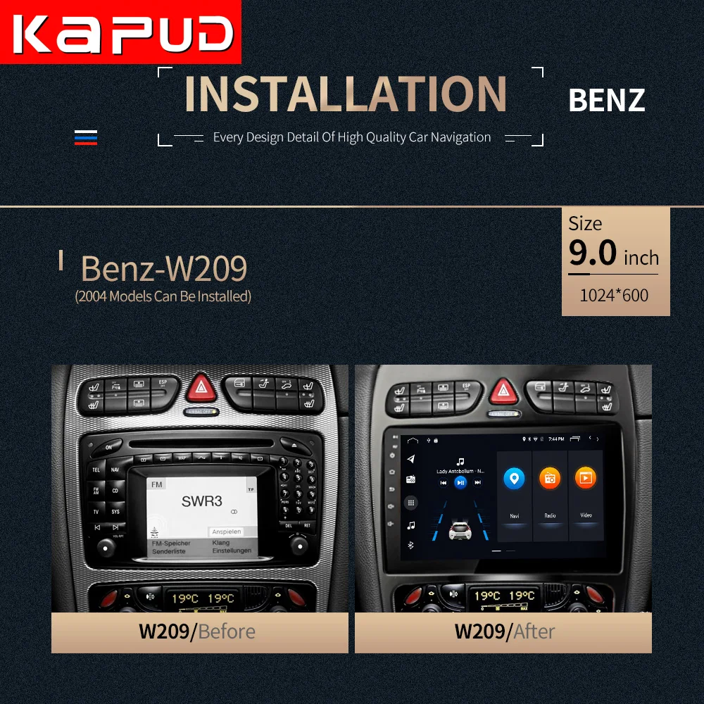 Капуд DSP ips Android 9 0 1024*600 сенсорный экран радио стерео без DVD автомобильный монитор