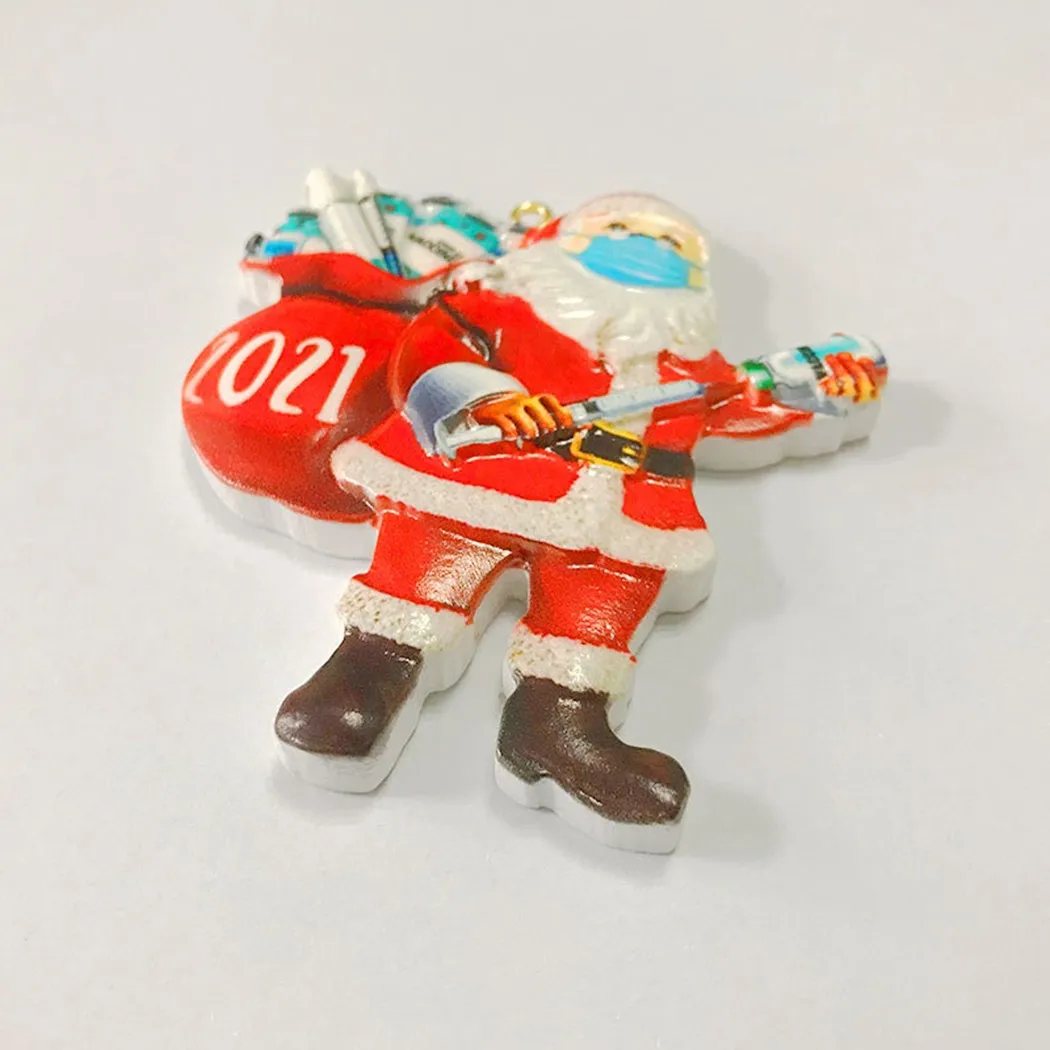 

2021 Christmas Ornament Santa Pendant Claus Decorate Xmas Tree Hanging Decoration Resin For Outdoor Courtyard Patio Deco Tools