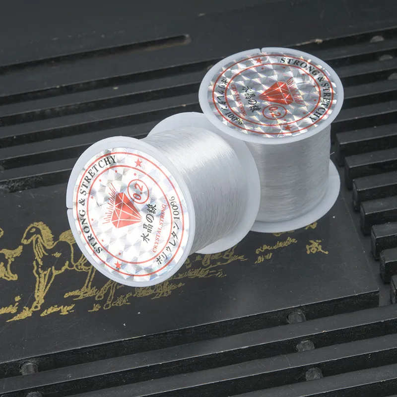 Ручная работа бисерное неэластичное кольцо в виде рыбьей лески прозрачное без