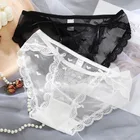 Трусы женские, прозрачные, кружевные, однотонные