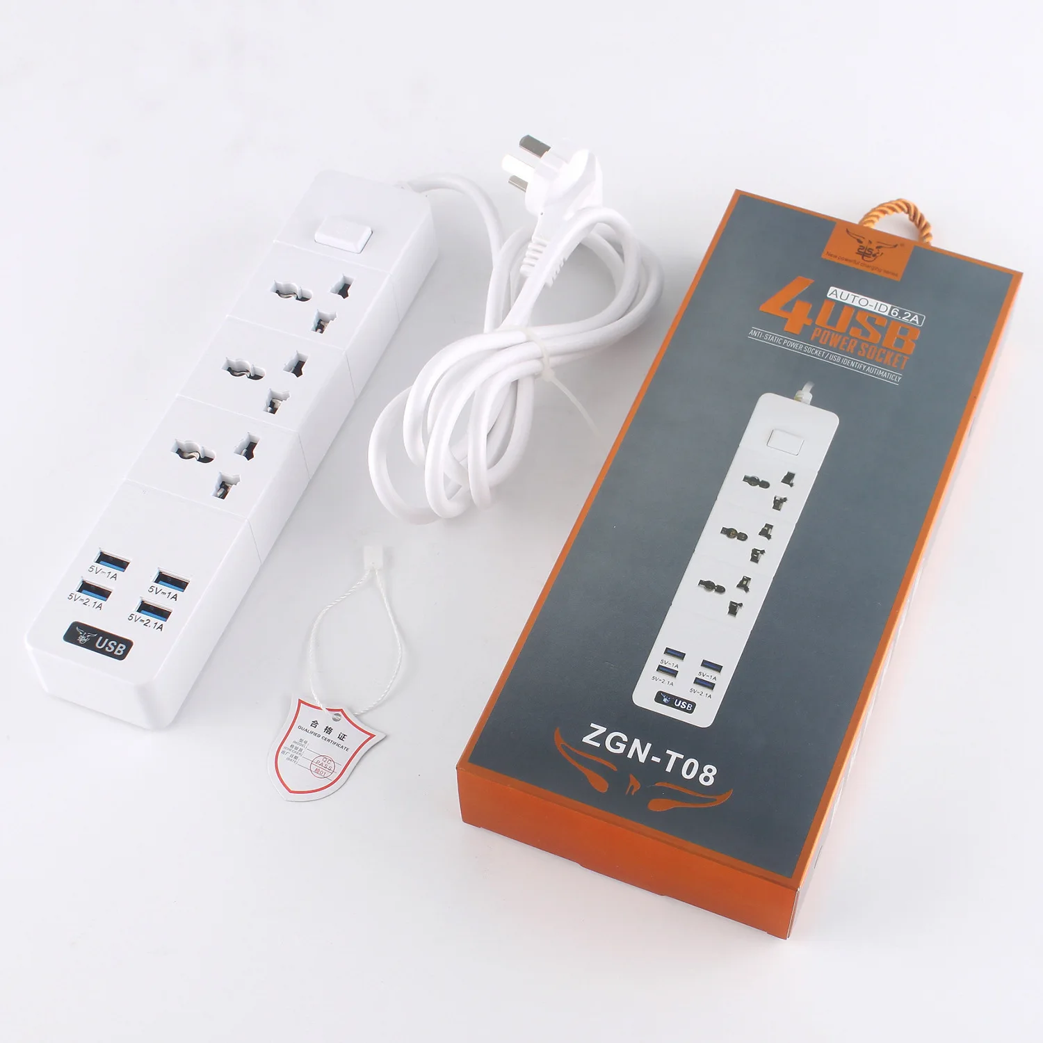 3 OUTLET 4 USB Мощность полосы 10A/2500 Вт 1/2/3 гнездо переменного тока EU/US/UK штепсельная вилка американского стандарта 4 USB адаптер для путешествий с переключателем и 2 м кабель-удлинитель взрывоустойчивые - Цвет: 3 OUTLET 4 USB