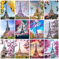 full squareround diamond painting eiffel tower 5d diy mosaic full set embroidery landscape rhinestone pictures home decor