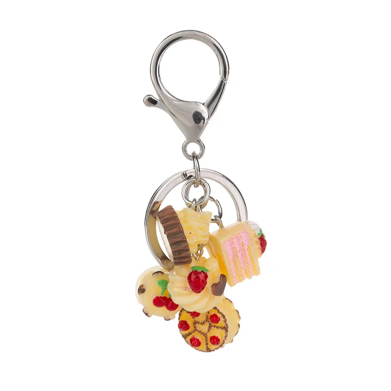 1 шт. женский брелок модный Торт Flatback из смолы в форме продуктов питания амулеты