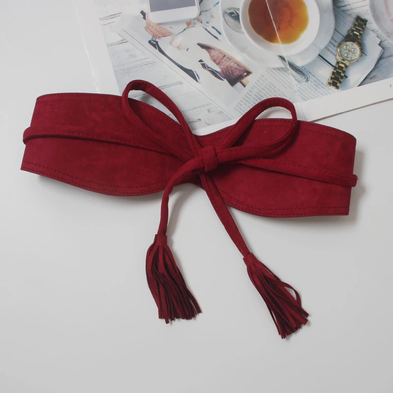 Женское винтажное бархатное платье с поясом и бахромой