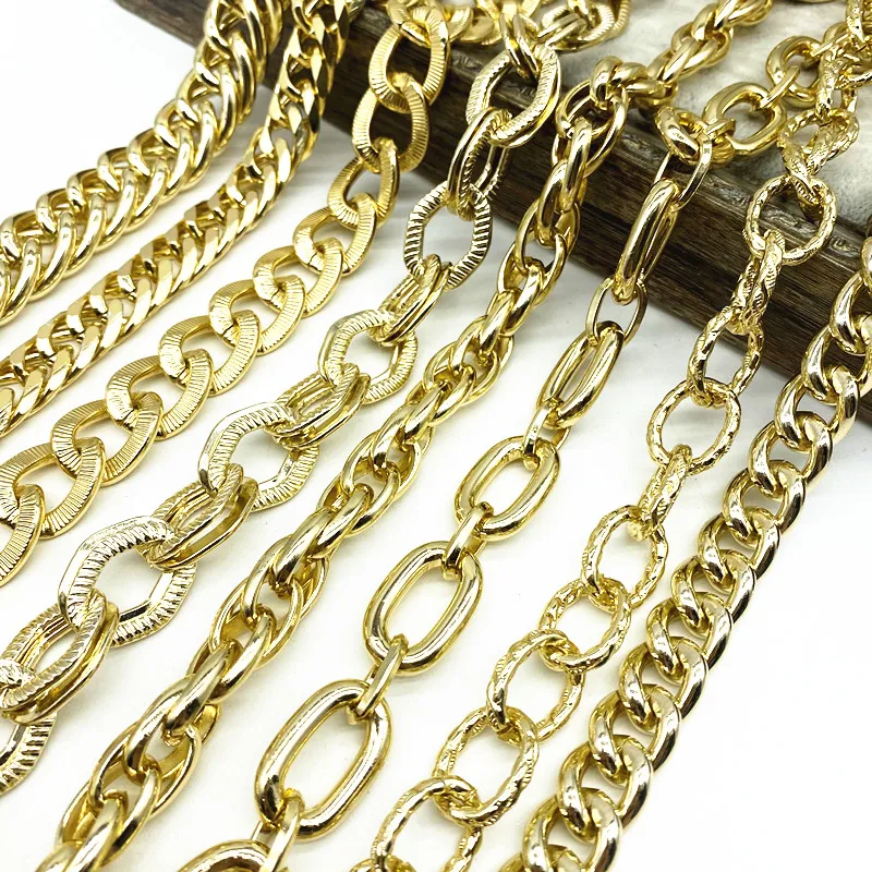 

45cm Metal Chain Gold Color Aluminum Chain for Bag Clothing Decoration Necklace Jewelry Making Findings DIY Supplies