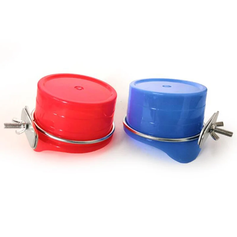 Красный/синий попугай птица пластиковая чашка для еды клетка аксессуары птиц