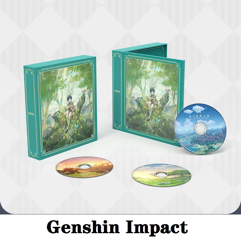 

OST CD Set Game Genshin Impact Genuine Product Anime Accessories Cosplay Props Wind Pastoral Dandelion Kingdom Souvenir Gift