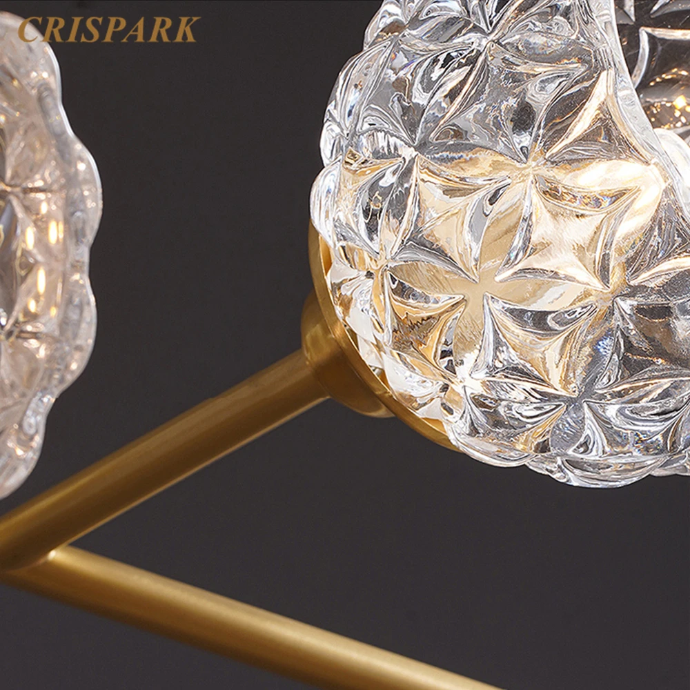 

Modern Glass Globe Chandelier Light LED G9 Copper Branch Decorative Hanging Lamp Art Deco Light Fixture for Living Room Bedroom
