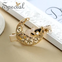 special brand fashion gold enamel hair pins clips animal barrettes cat hair accessories pearl jewelry gifts for women s1696h