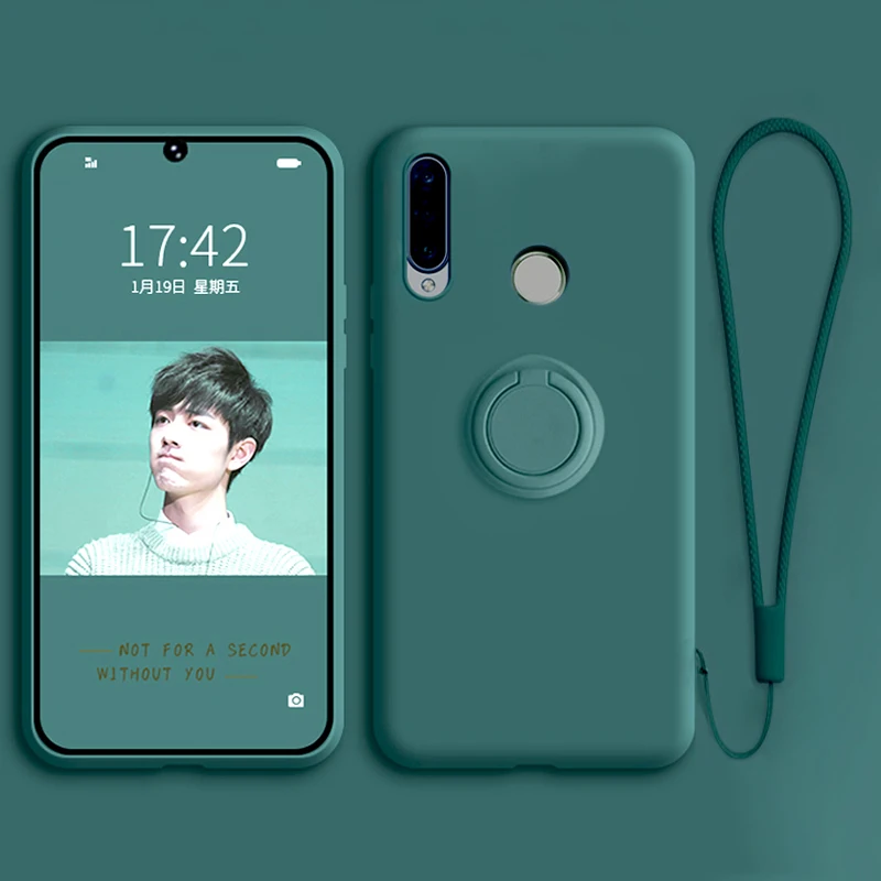 

Soft Silicone Ring Cases For Huawei P30 P40 Lite Pro P20 Mate 20 P30Lite P20Pro P30Pro Phone Stand Holder Bracket Covers p 20 30