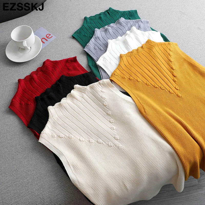 Весенний свитер с кружевным воротником жилет женская Трикотажная майка женские