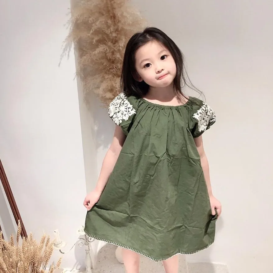 

Только размер 80 левое/детское летнее платье, зеленое кружевное платье, летняя детская одежда для девочек