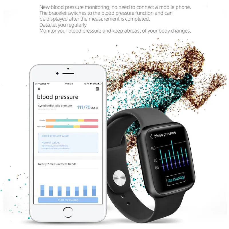 P90 Smartwatch для мужчин и женщин монитор артериального давления кислорода в крови