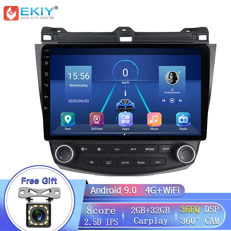 EKIY 8 сердечника DSP Android 9 для Honda Accord 7 2003 2007 автомобиль радио мультимедиа плеер GPS