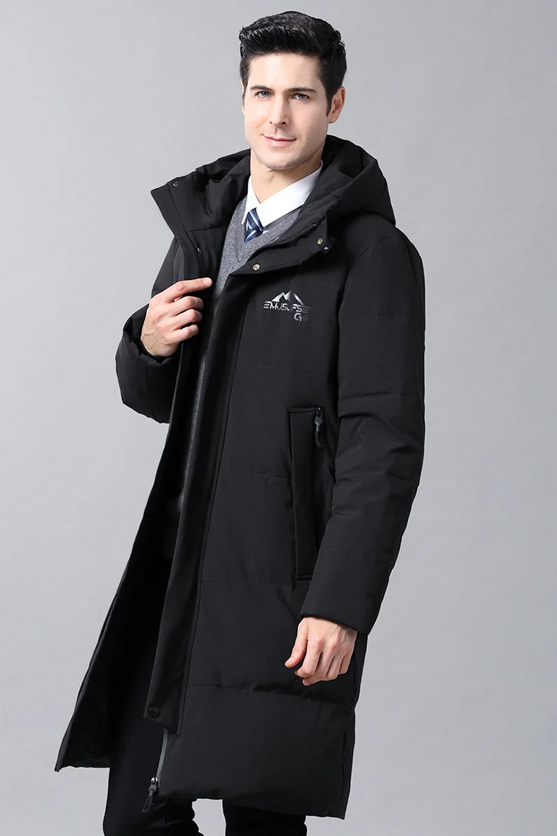 Новинка зимний длинный пуховик мужской Повседневный свободный выше колена