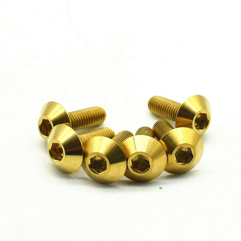Титановые болты M5 M5x15mm тормозной болт Ti DIY разноцветный зонтик Шестигранная розетка титановые винты Ti крепеж 6 шт