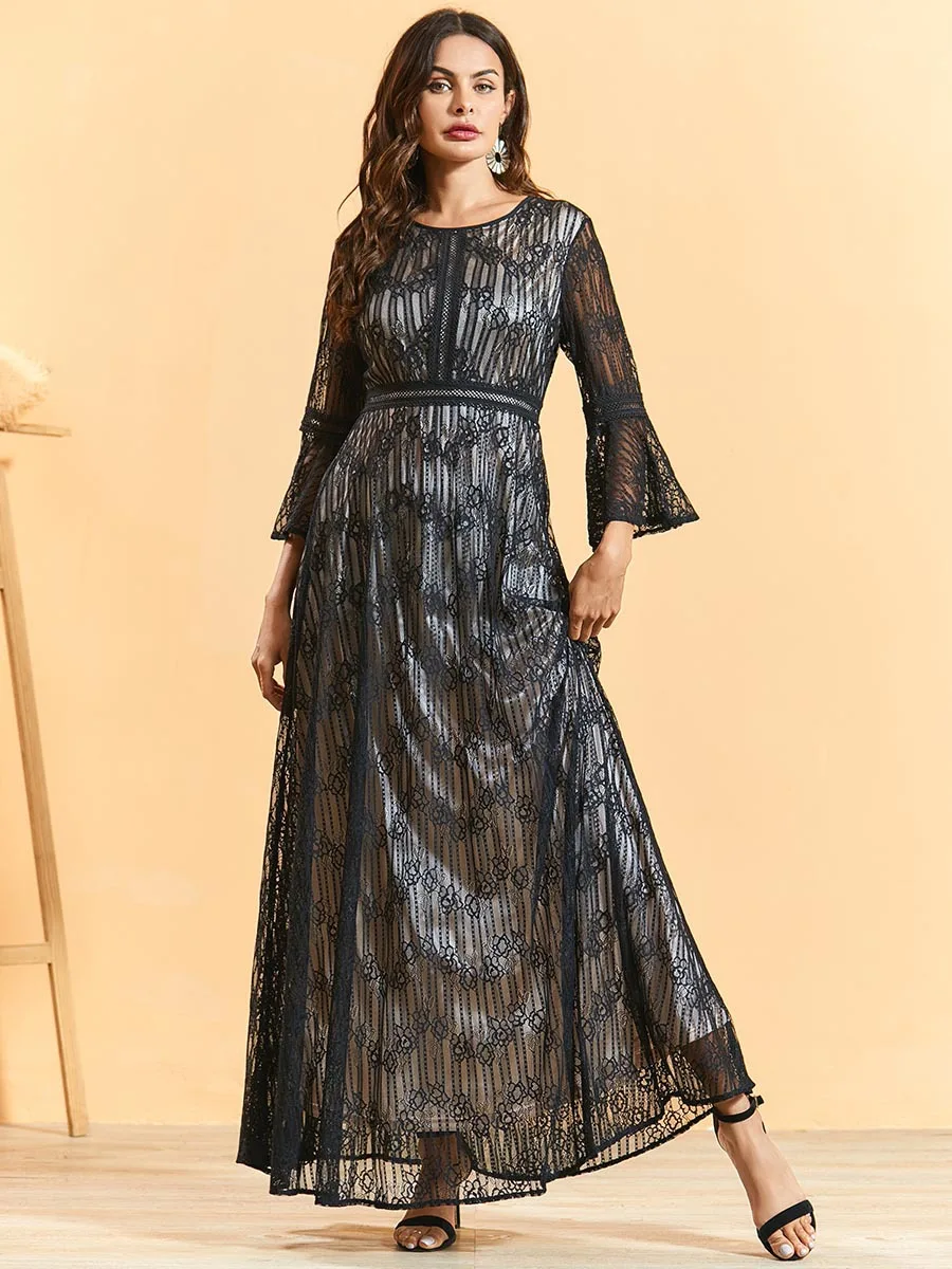 Модное двухслойное платье для женщин кружевные коктейльные платья летнее Дубая