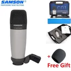 Горячая Распродажа оригинальный Самсон C01 конденсаторный микрофон для Запись вокала, акустических инструментов и барабан с чемодан посылка
