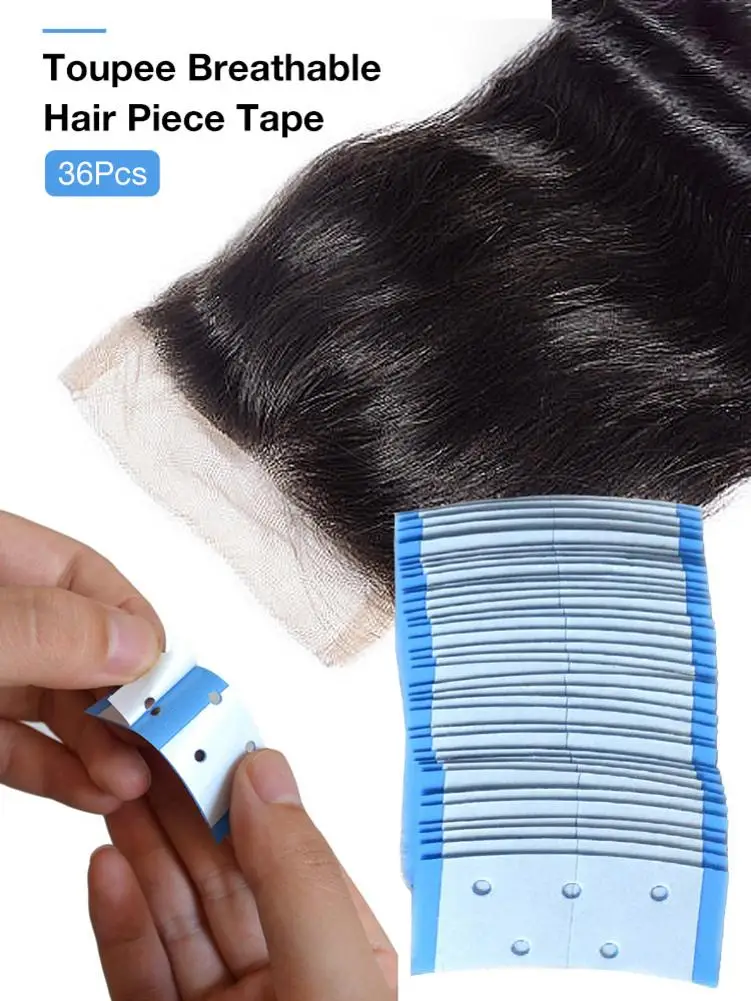 36 шт./пакет Сильный прозрачный водонепроницаемый двойной Скотч для Toupees/парик с маленькими отверстиями волос Расширение аксессуар