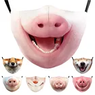 Armorhero, животные, кошка, косплей, забавное лицо, маски с принтом свиньи, Детская милая розовая полумаска на лицо с поросенком, кошкой, собакой, лисой, змеей, Тигром