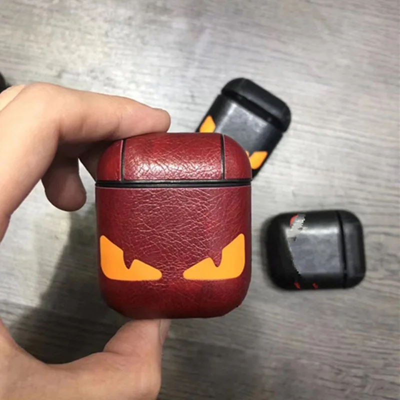 Роскошный брендовый кожаный чехол Devil Eyes для Airpods, защитная Беспроводная bluetooth-гарнитура, аксессуары, коробка для зарядки, сумка для наушников