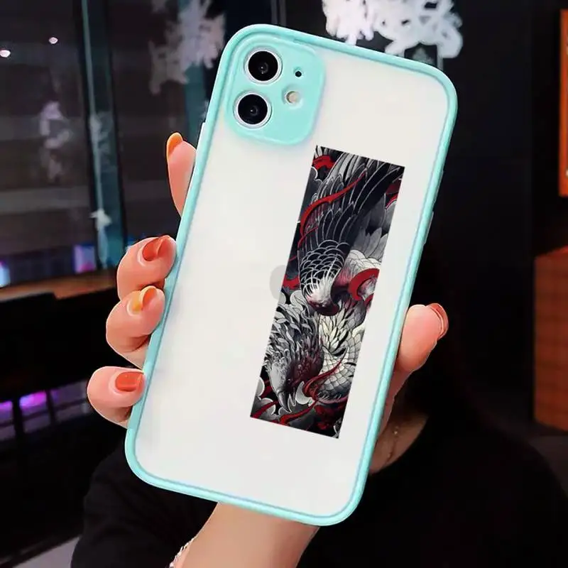 

Ferocious Beast dragon tiger Phone Case matte transparent For iphone 7 8 11 12 plus mini x xs xr pro max cover
