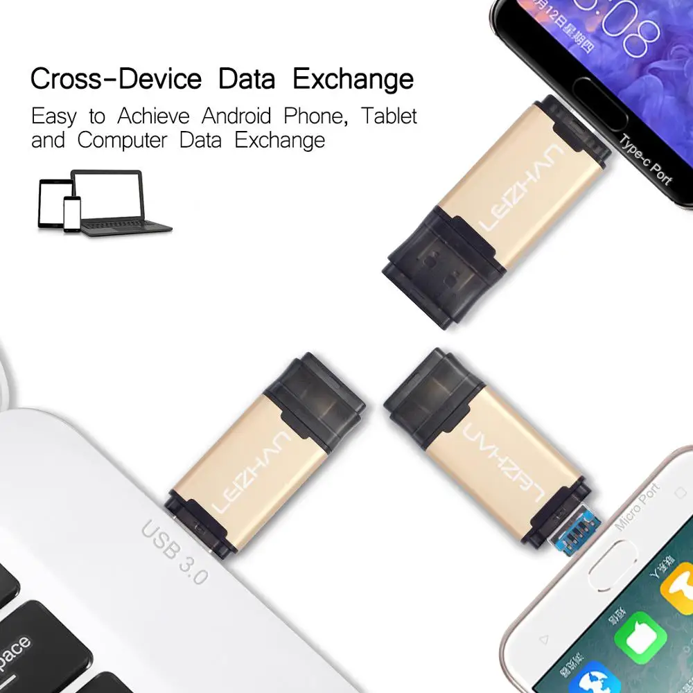 USB флеш накопитель на Android Type c 3 0 Micro Phone Stick для Huawei P30 P20 Samsung S10 S9 S8 S7 S6 S5 128 ГБ 64 32 ГБ|USB