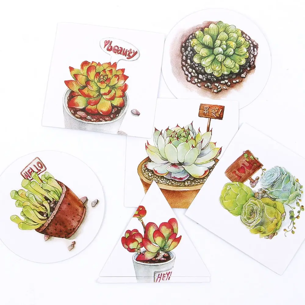 Наклейки 40 шт./лот с симпатичными суккулентами растениями украшения